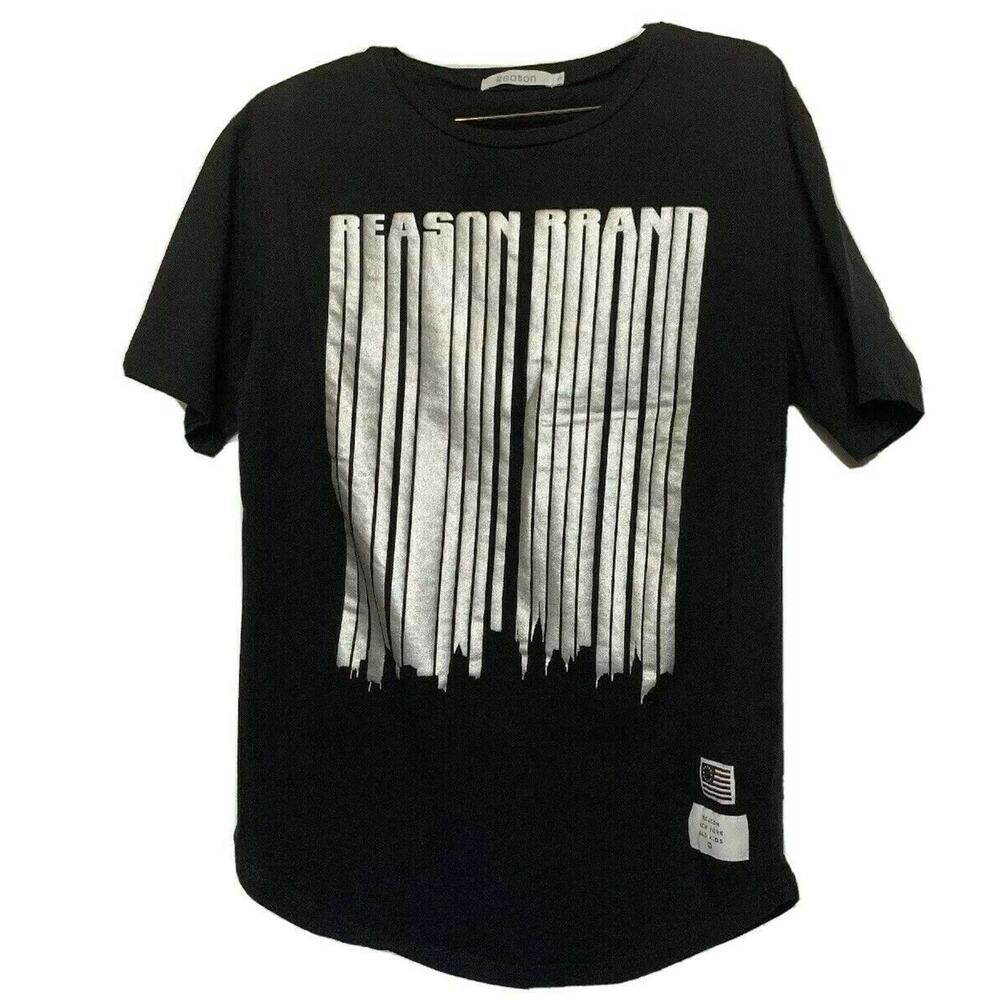 Reason new york bad kids men t-Shirt Black Gray Logo sz small tee Short Sleeve